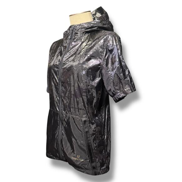Under Armour Fitted Heat Gear Perpetual Short Sleeve Hooded Jacket Black Medium - Picture 5 of 12